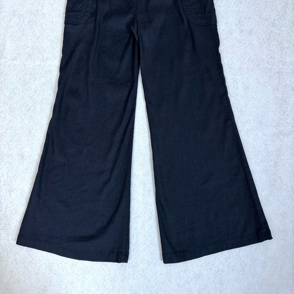 Anthropologie Womens Wide Leg Linen Blend Pants Size 25 Blue Boho Retro Preppy - Picture 8 of 15